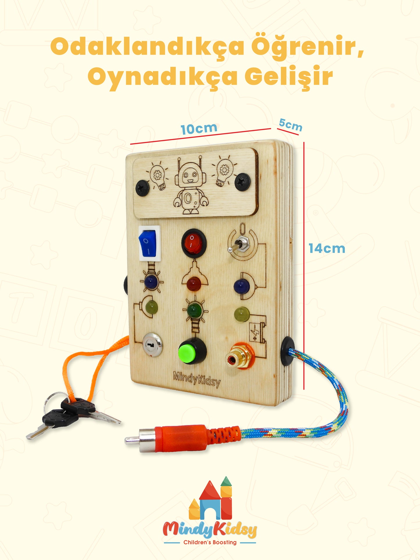 Eğitici Ahşap Montessori Mini Işıklı Oyun Panosu
