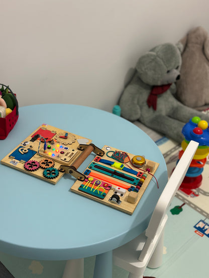 Montessori Aktivite ve Öğrenme Çantası Eğitici ve Geliştirici Ahşap Oyuncak Panosu