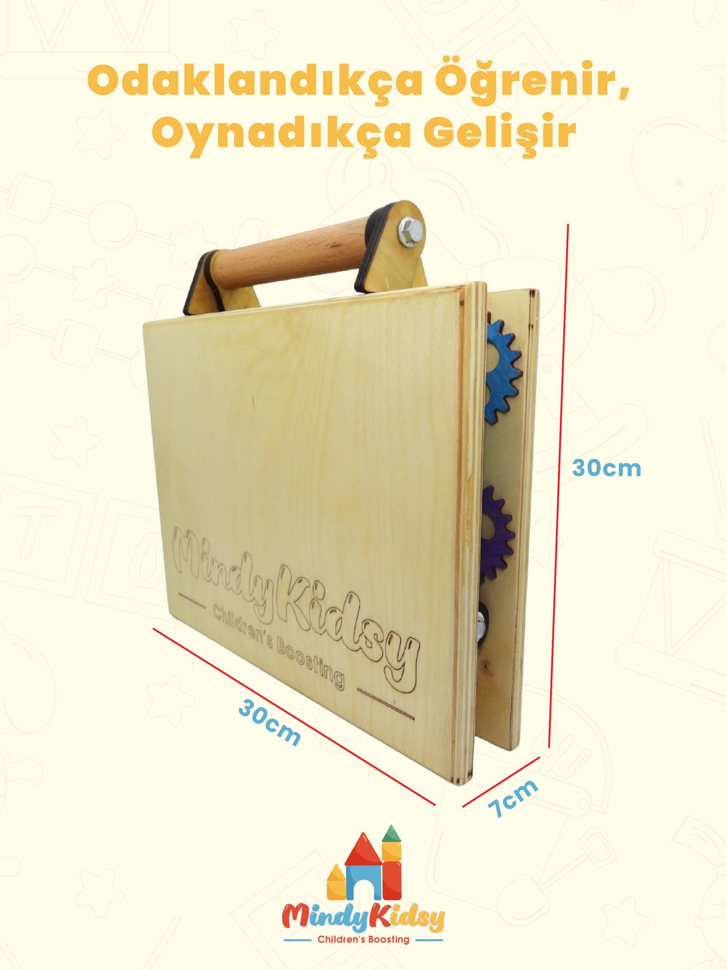 Montessori Aktivite ve Öğrenme Çantası Eğitici ve Geliştirici Ahşap Oyuncak Panosu