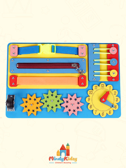 Montessori Aktivite ve Öğrenme Panosu Eğitici 30x20 Geliştirici Ahşap Oyuncak Tahtası