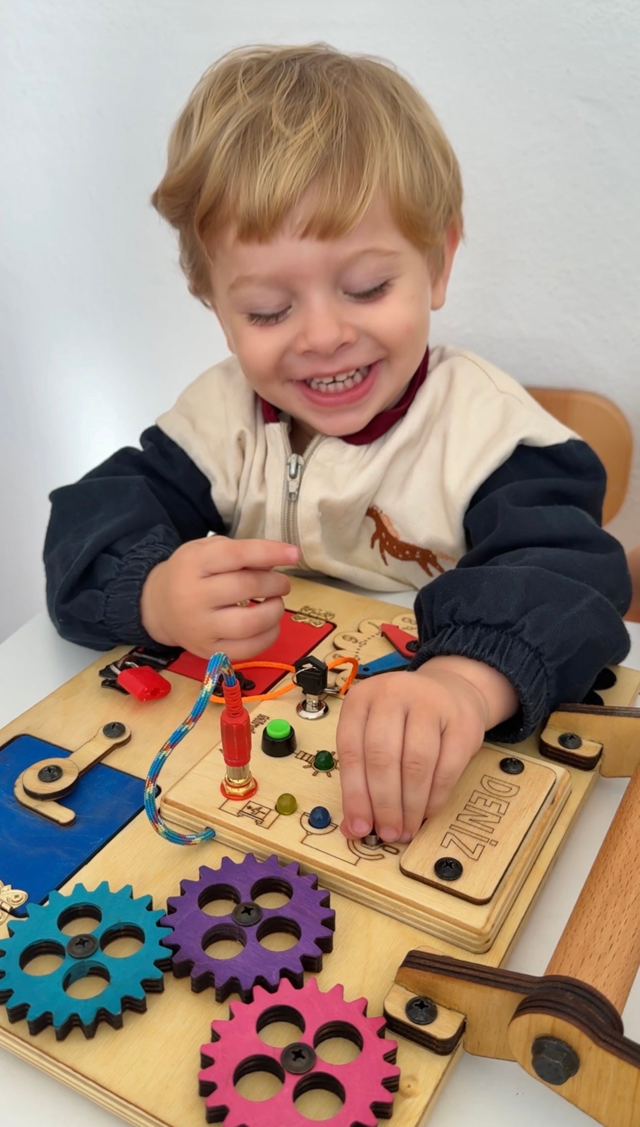 Montessori Aktivite ve Öğrenme Çantası Eğitici ve Geliştirici Ahşap Oyuncak Panosu