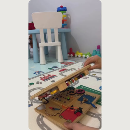 Montessori Aktivite ve Öğrenme Çantası Eğitici ve Geliştirici Ahşap Oyuncak Panosu