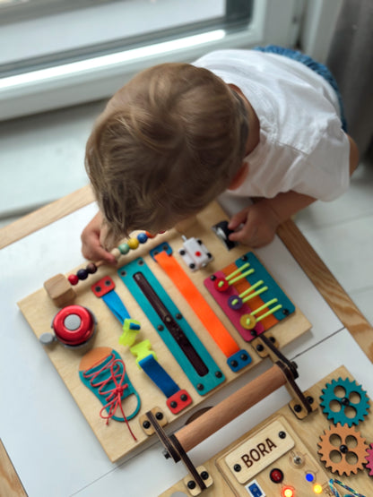 Montessori Aktivite ve Öğrenme Çantası Eğitici ve Geliştirici Ahşap Oyuncak Panosu