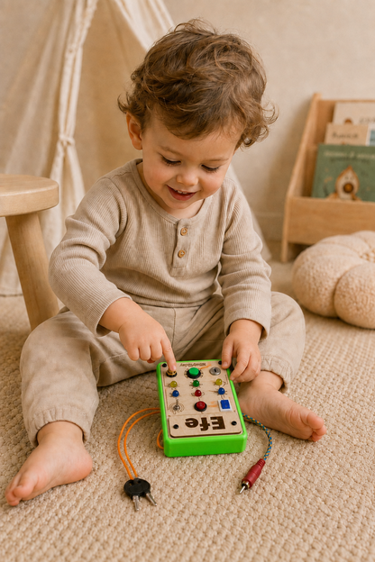 Eğitici Montessori Mini Işıklı Oyun Panosu Pembe